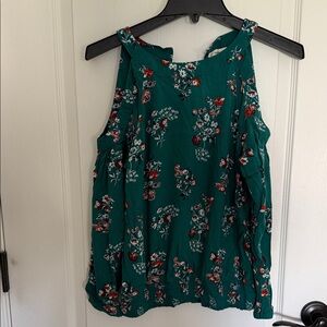 Tucker + Tate Teal Green Floral Cold-Shoulder Camisole